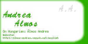 andrea almos business card
